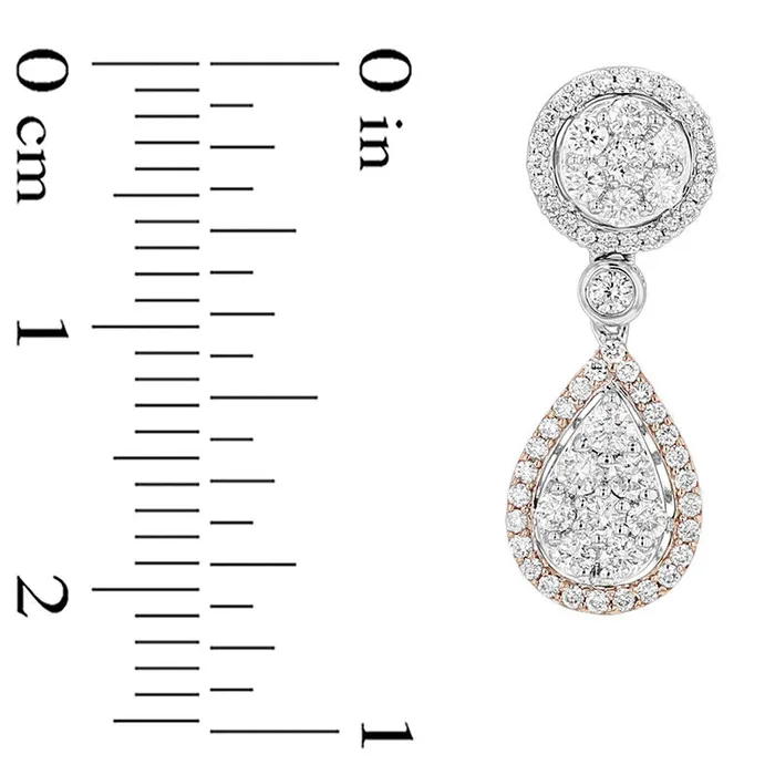 075 CT TW Composite Diamond PearShaped Frame Drop Earrings in 14K TwoTone Gold Goldia Earrings 075 CT TW Composite Diamond PearShaped Frame Drop Earrings in 14K TwoTone Gold Goldia Earrings