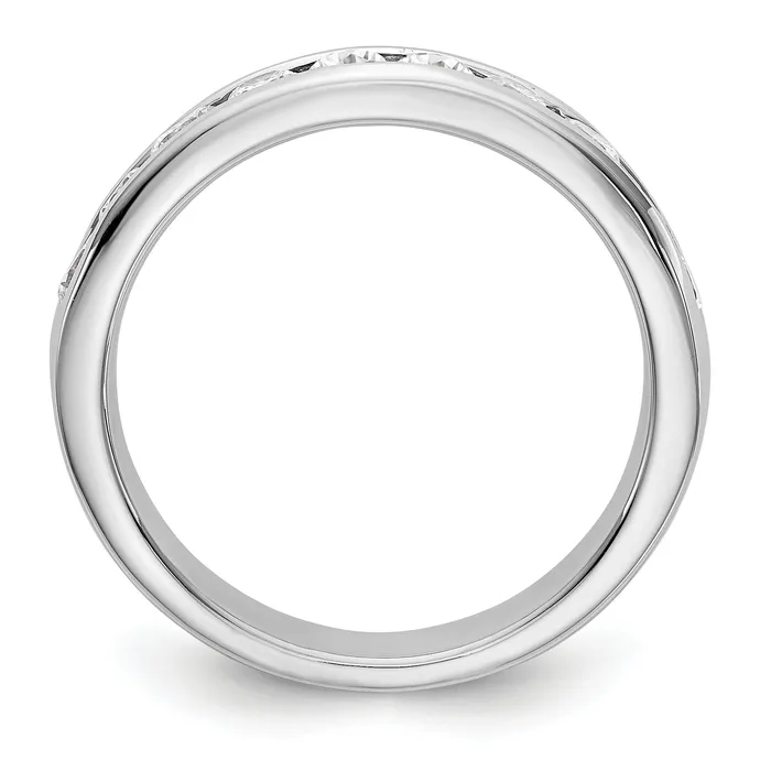 079ct CZ Solid Real 14K White Gold 1027mm Stone Wedding Band Ring Goldia Rings