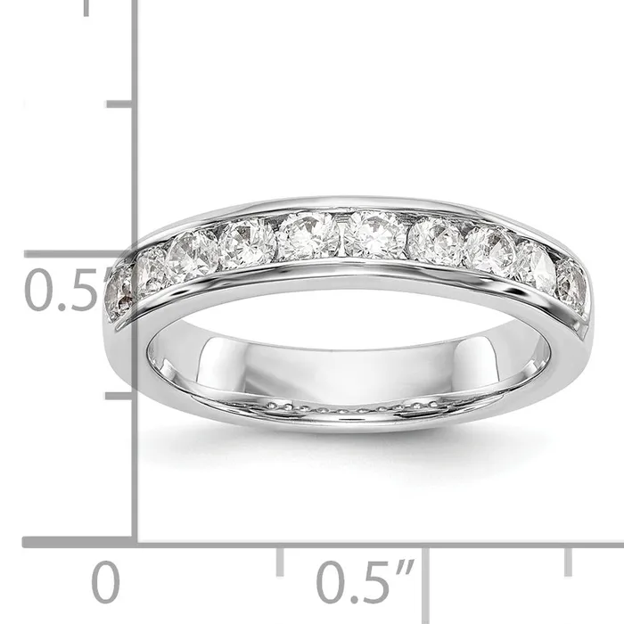 079ct CZ Solid Real 14K White Gold 1027mm Stone Wedding Band Ring Goldia Rings