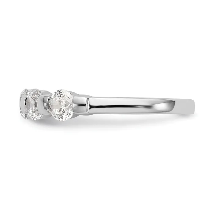 100ct CZ Solid Real 14K White Gold 5Stone Wedding Band Ring Goldia Rings