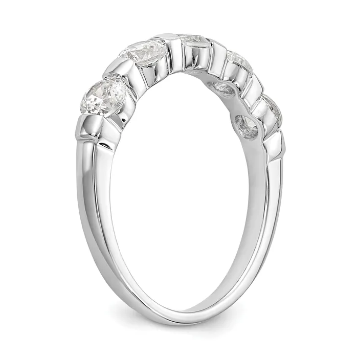 100ct CZ Solid Real 14K White Gold 5Stone Wedding Band Ring Goldia Rings