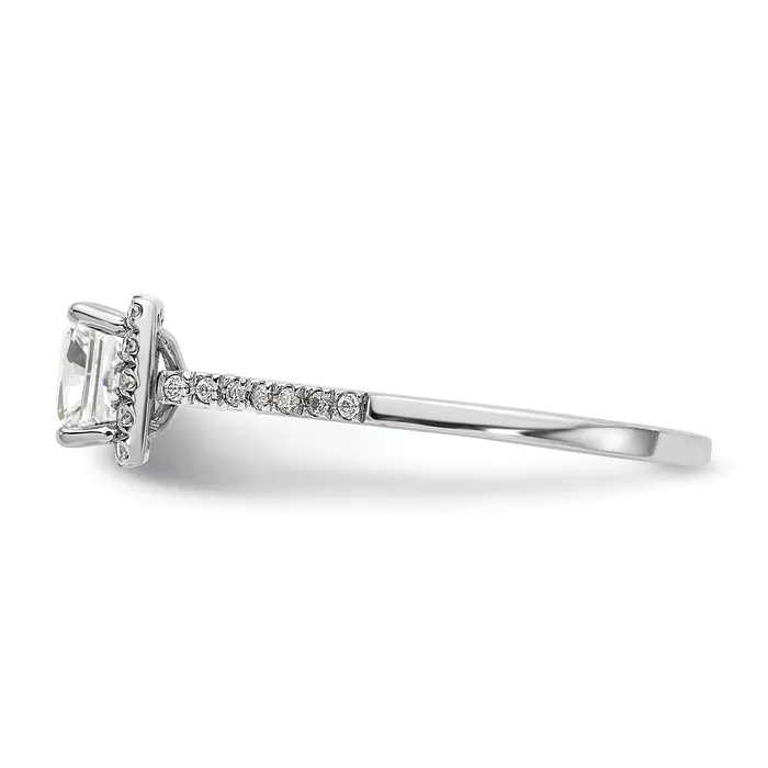 100ct CZ Solid Real 14K White Gold Princess Halo Engagement Ring Goldia Rings