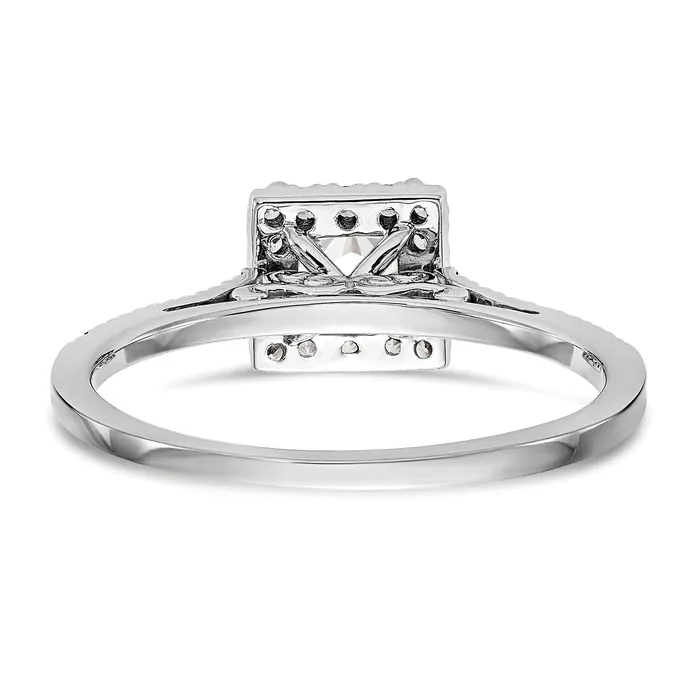 100ct CZ Solid Real 14K White Gold Princess Halo Engagement Ring Goldia Rings