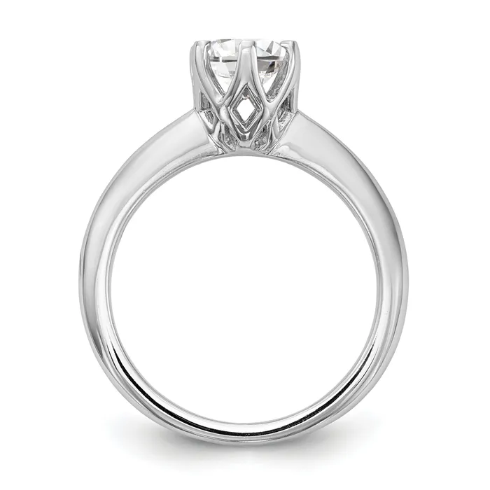 125ct CZ Solid Real 14k White Gold Solitaire Engagement Ring Goldia Rings