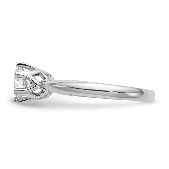 125ct CZ Solid Real 14k White Gold Solitaire Engagement Ring Goldia Rings