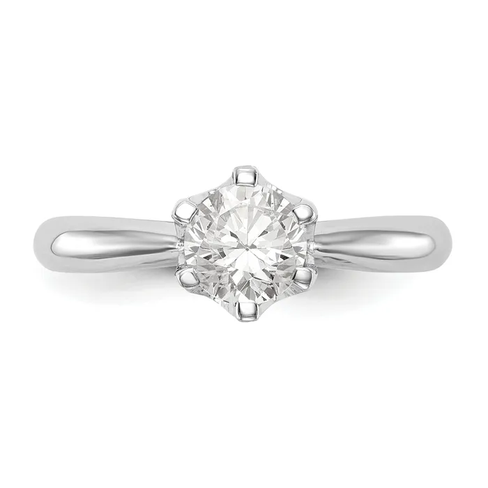 125ct CZ Solid Real 14k White Gold Solitaire Engagement Ring Goldia Rings