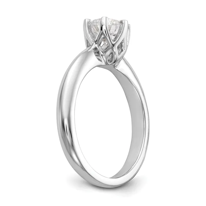 125ct CZ Solid Real 14k White Gold Solitaire Engagement Ring Goldia Rings