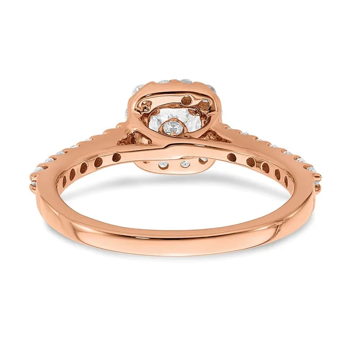 1 Ct Natural Diamond Halo Bridal Engagement Ring Set in 14K Rose Gold Goldiacom Rings