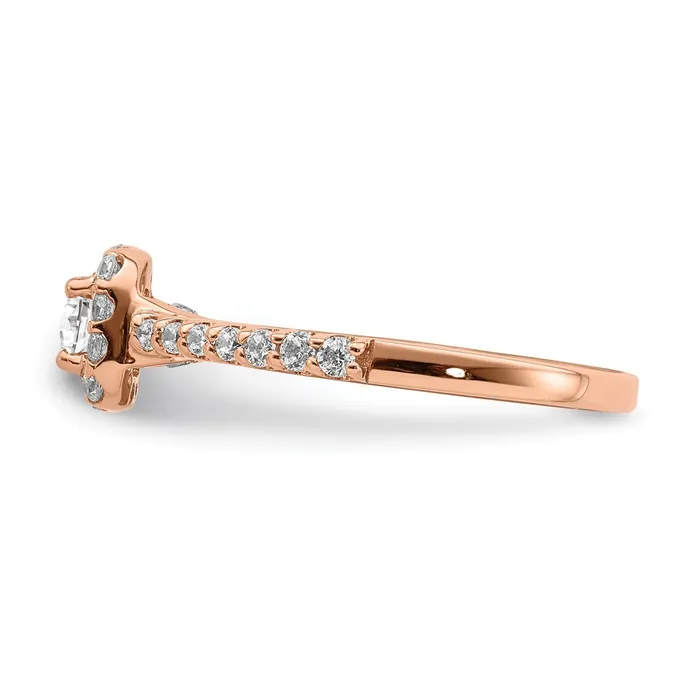 1 Ct Natural Diamond Halo Bridal Engagement Ring Set in 14K Rose Gold Goldiacom Rings