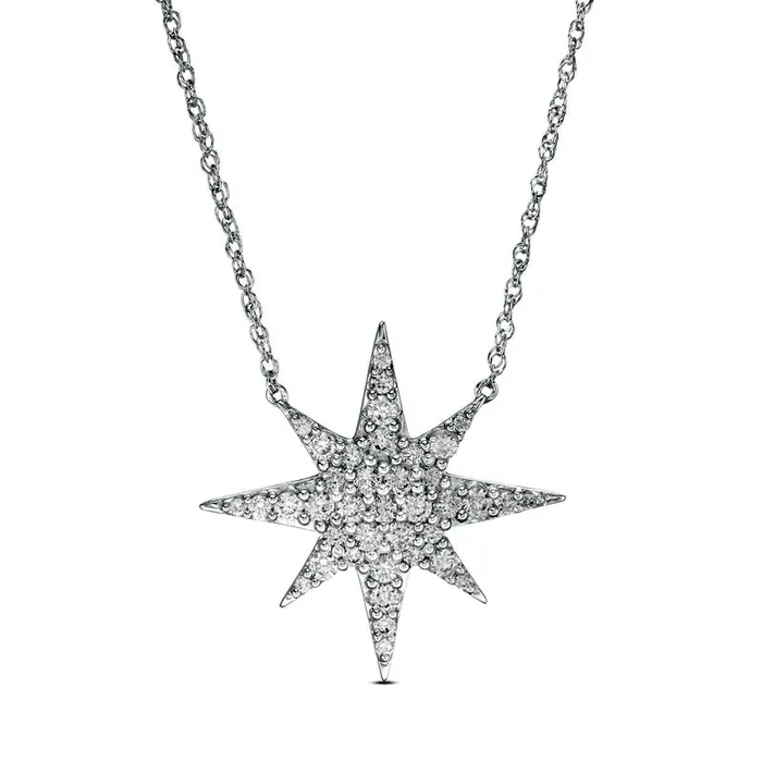 1 CT TW Composite Natural Diamond North Star Necklace in 10K White Gold Goldia Necklaces 1 CT TW Composite Natural Diamond North Star Necklace in 10K White Gold Goldia Necklaces