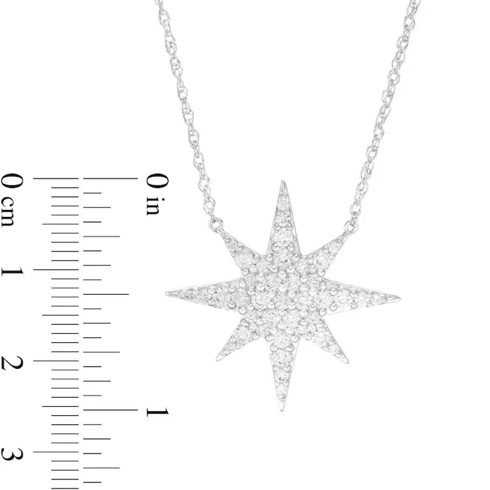 1 CT TW Composite Natural Diamond North Star Necklace in 10K White Gold Goldia Necklaces 1 CT TW Composite Natural Diamond North Star Necklace in 10K White Gold Goldia Necklaces