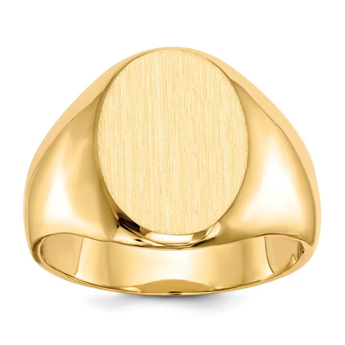 10K Yellow Gold 160x115mm Closed Back Mens Signet Ring Goldia Rings