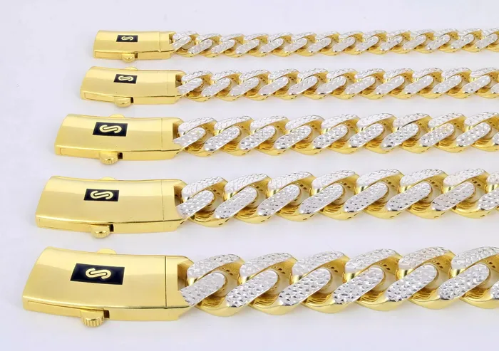 10k Yellow Gold Monaco Miami Cuban Diamond Cut Pave 75mm Chain Necklace 26 Goldiacom Necklaces