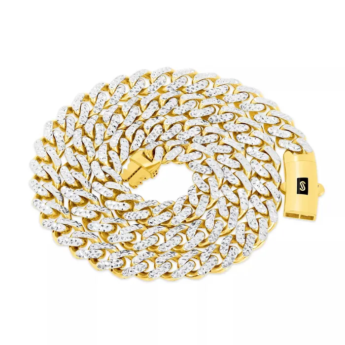 10k Yellow Gold Monaco Miami Cuban Diamond Cut Pave 75mm Chain Necklace 26 Goldiacom Necklaces