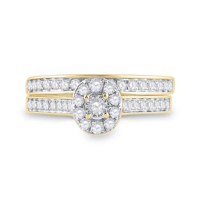 10k Yellow Gold Round Diamond Bridal Wedding Ring Set 12 Cttw gndatlanta Rings
