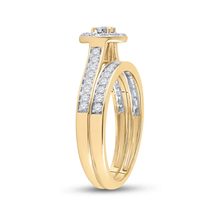10k Yellow Gold Round Diamond Bridal Wedding Ring Set 12 Cttw gndatlanta Rings