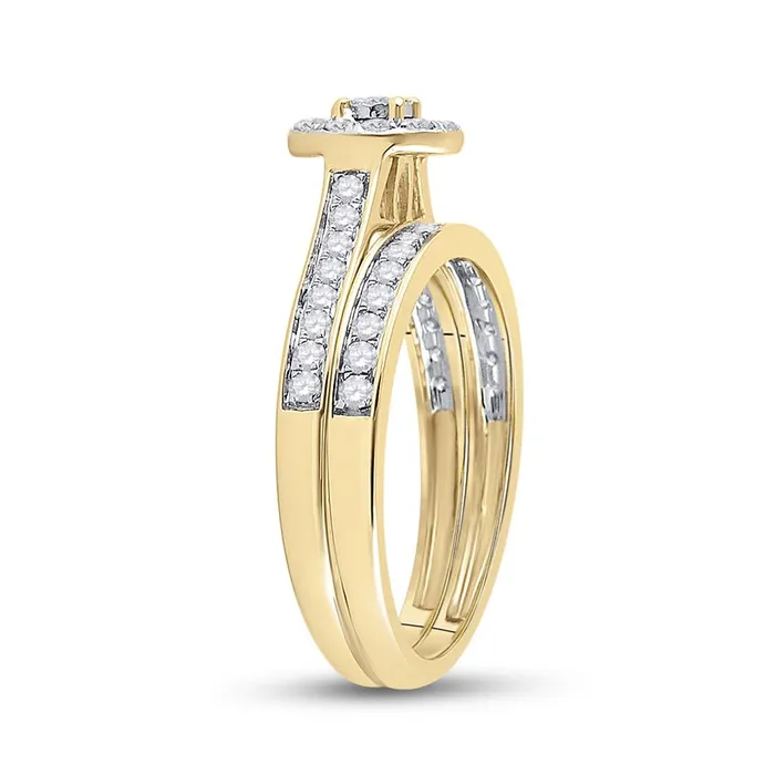 10k Yellow Gold Round Diamond Bridal Wedding Ring Set 12 Cttw gndatlanta Rings
