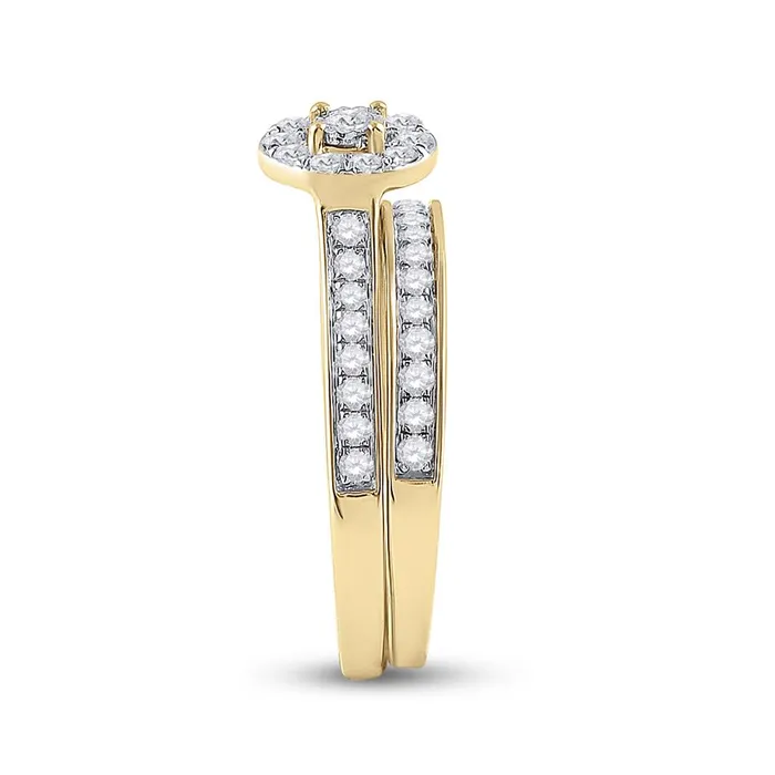 10k Yellow Gold Round Diamond Bridal Wedding Ring Set 12 Cttw gndatlanta Rings