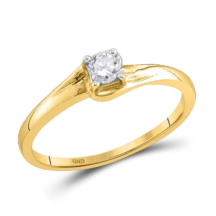 10k Yellow Gold Round Diamond Solitaire Promise Ring 18 Cttw gndatlanta Rings 10k Yellow Gold Round Diamond Solitaire Promise Ring 18 Cttw gndatlanta Rings