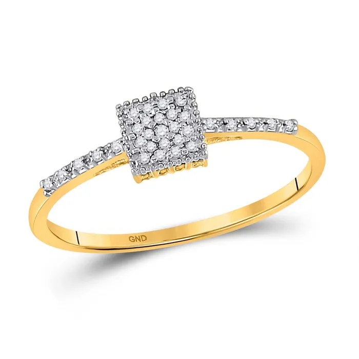 10k Yellow Gold Round Diamond Square Cluster Ring 120 Cttw gndatlanta Rings 10k Yellow Gold Round Diamond Square Cluster Ring 120 Cttw gndatlanta Rings