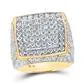 10k Yellow Gold Round Diamond Square Ring 478 Cttw gndatlanta Rings