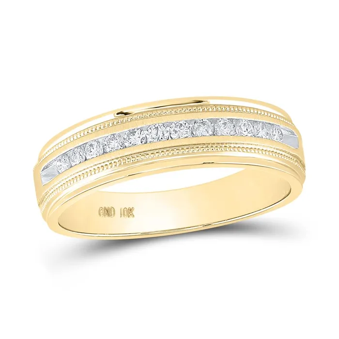 10k Yellow Gold Round Diamond Wedding Single Row Band Ring 14 Cttw gndatlanta Rings