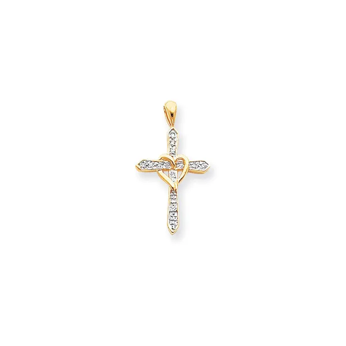 14k A Diamond cross pendant Goldiacom Necklaces