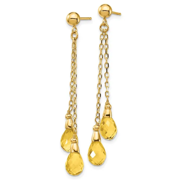 14k Citrine Dangle Earrings Goldia Earrings