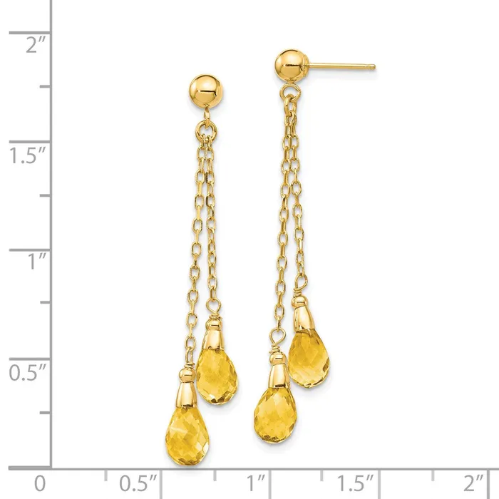 14k Citrine Dangle Earrings Goldia Earrings