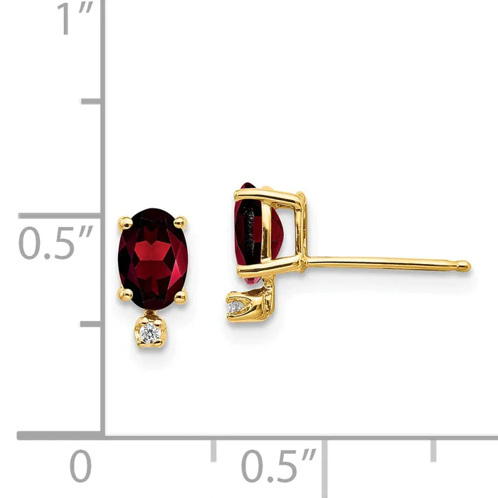 14k Diamond and GarnetDiamond Earring goldiaca Earrings