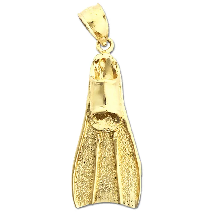 14K Gold 3D Flipper Pendant Goldia Necklaces