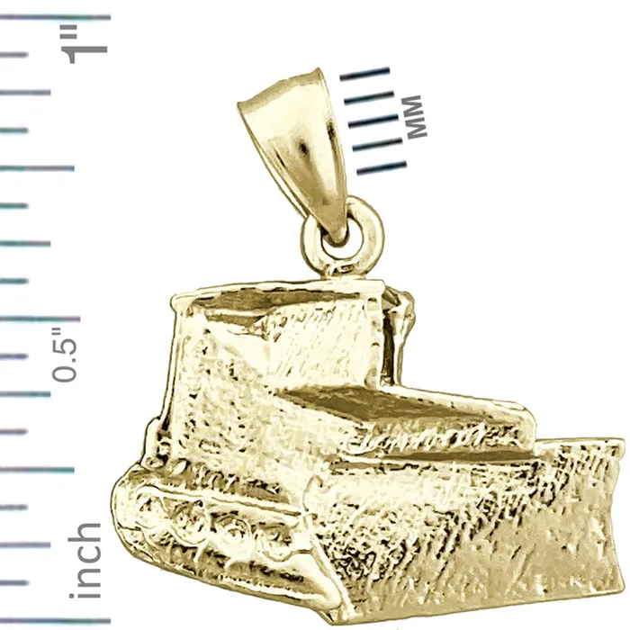 14K Gold Bulldozer Charm Goldia Charm Necklaces