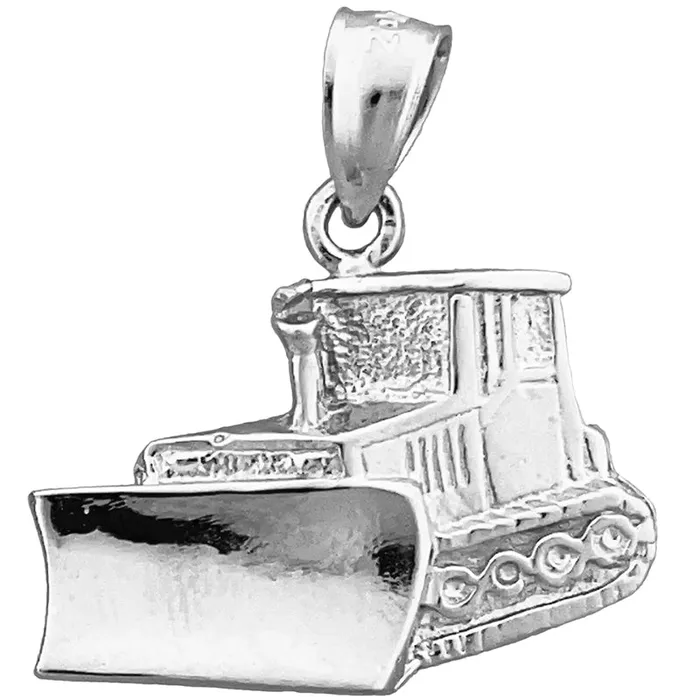 14K Gold Bulldozer Charm Goldia Charm Necklaces