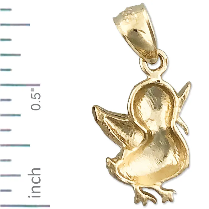 14K Gold Chirping Duck Charm Goldia Charm Necklaces