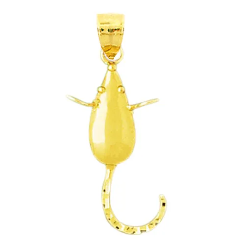 14K Gold Curled Tail Mouse Pendant Goldia PreStyled Sets