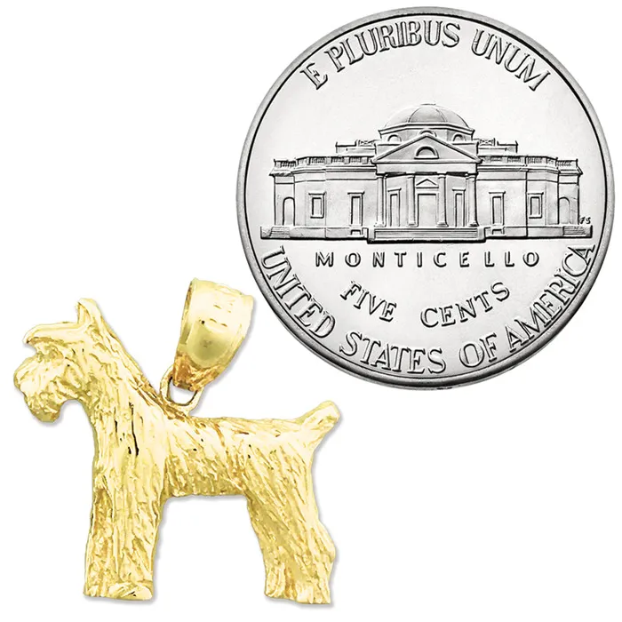 14K Gold German Schnauzer Charm Goldia Charm Necklaces