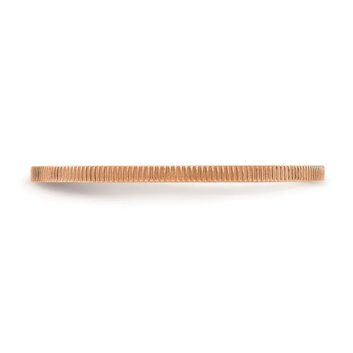 14K Rose Gold 12mm Line Pattern Stackable Band Goldia Rings
