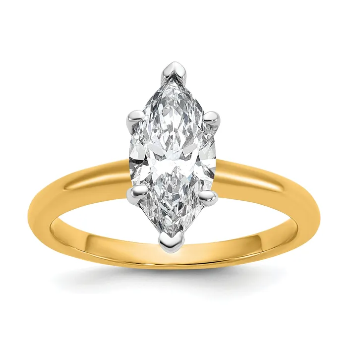 14k Twotone 1 12 Ct Certified Lab Grown Diamond VSSI G Marquise Solitare Engagement Ring Goldia Rings 14k Twotone 1 12 Ct Certified Lab Grown Diamond VSSI G Marquise Solitare Engagement Ring Goldia Rings