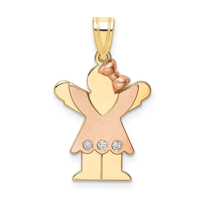 14k Two tone A Diamond kid pendant Goldiacom Rings