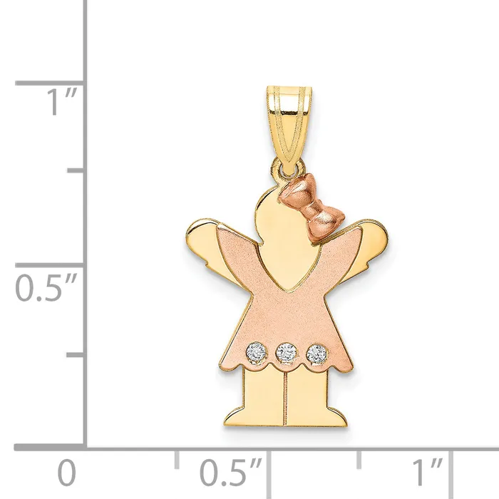 14k Two tone A Diamond kid pendant Goldiacom Rings