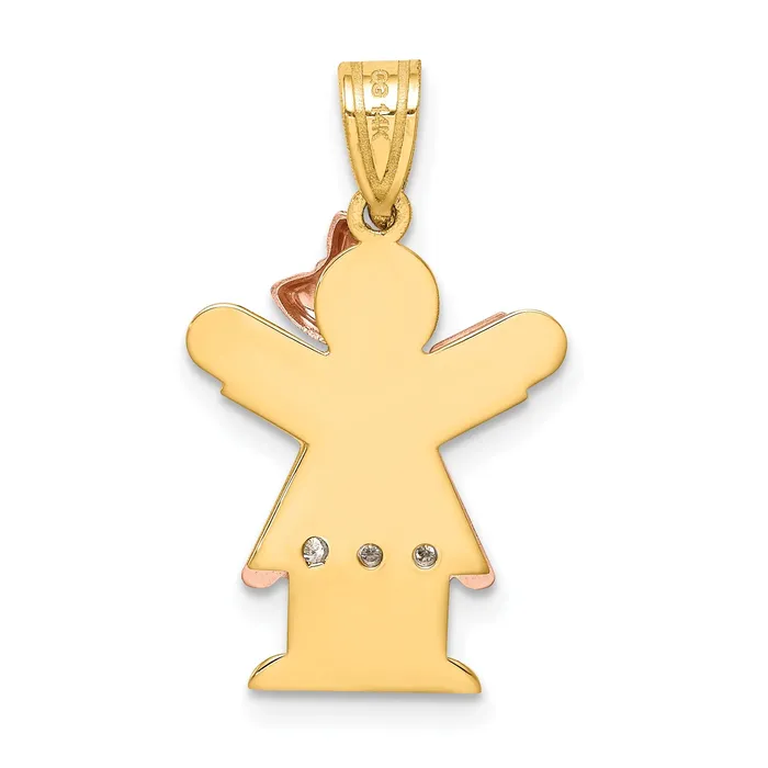14k Two tone A Diamond kid pendant Goldiacom Rings
