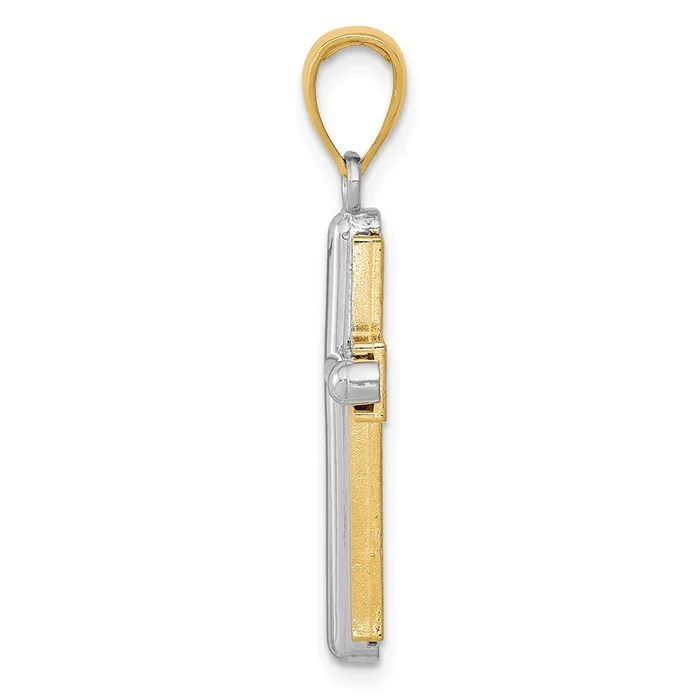 14k Twotone Gold Cross Pendant Goldia Rings