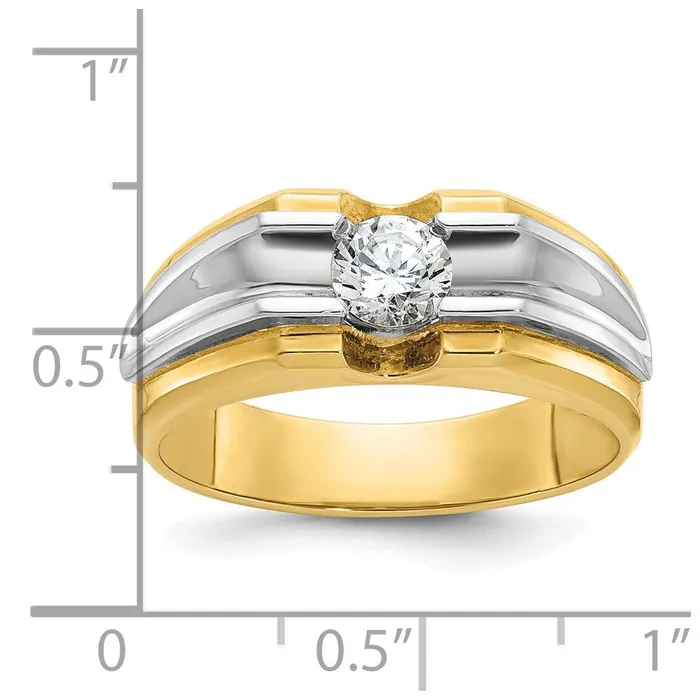 14k Twotone Gold Mens 12 carat Diamond Complete Ring Goldia Rings