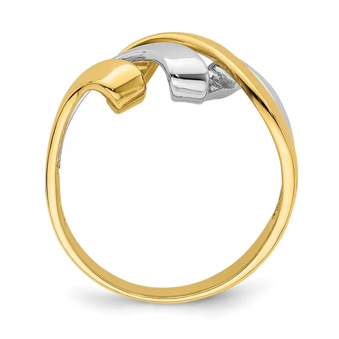 14k TwoTone Gold Twisted Wave Ring Goldia Rings