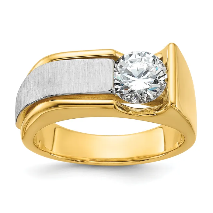 14k Twotone Two Tone 1 14 Ct Lab Grown Diamond VSSI G Polished and Brushed Mens Ring Goldia Rings 14k Twotone Two Tone 1 14 Ct Lab Grown Diamond VSSI G Polished and Brushed Mens Ring Goldia Rings