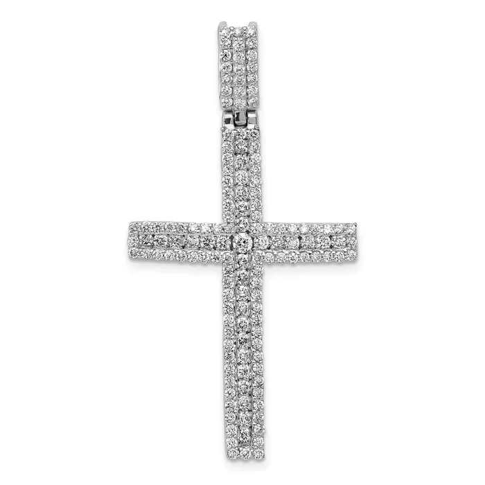 14k White Gold 1 110ct Real Diamond Latin Cross Pendant Goldia Necklaces 14k White Gold 1 110ct Real Diamond Latin Cross Pendant Goldia Necklaces