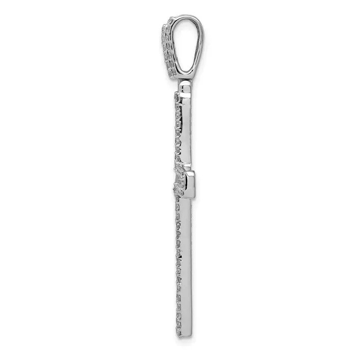 14k White Gold 1 110ct Real Diamond Latin Cross Pendant Goldia Necklaces