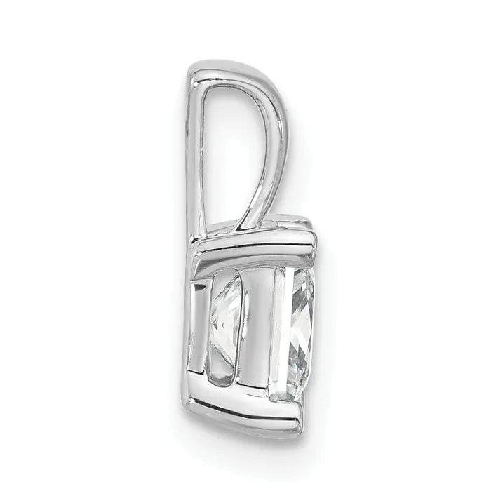 14k White Gold 1 12 Ct Lab Grown Diamond VSSI G Princess Four Prong Pendant Goldia Necklaces