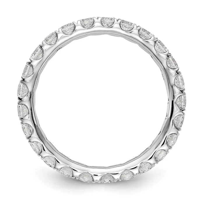14k White Gold 1 12 Ct Lab Grown Diamond VSSI G Shared Prong Eternity Band Ring Goldia Rings