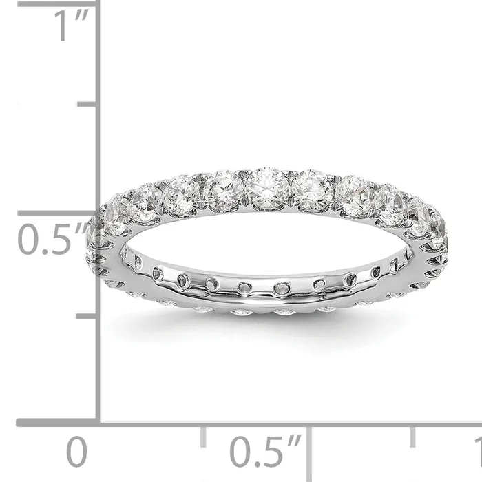 14k White Gold 1 12 Ct Lab Grown Diamond VSSI G Shared Prong Eternity Band Ring Goldia Rings